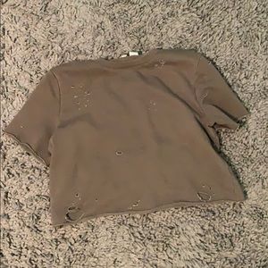 Distressed cropped tshirt